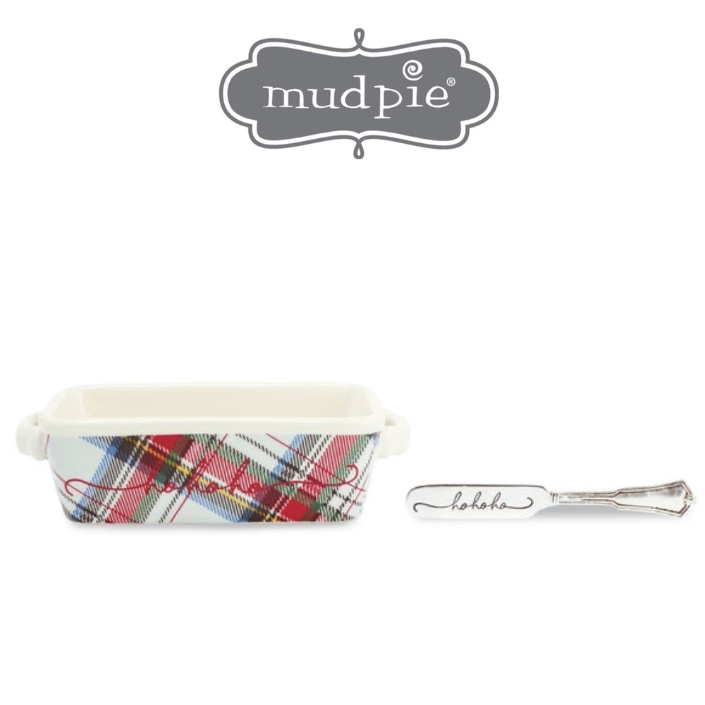 Mud Pie Ho Ho Ho Tartan Mini Loaf Pan